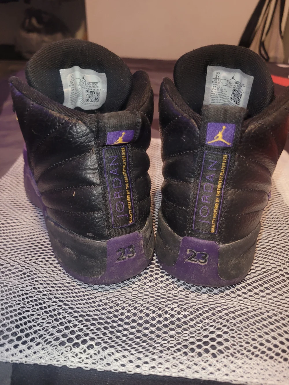 Air Jordan Kids' Black & Purple Basketball Shoes